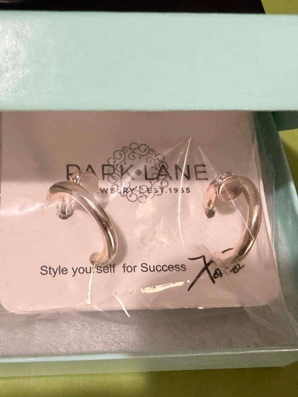 Park Lane Rose Gold Curved Hoop Earrings - Picture 3 of 3